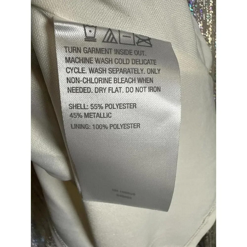 NWT Colleen Lopez Metallic Shimmer Peasant Blouse Size Small - Picture 6 of 6